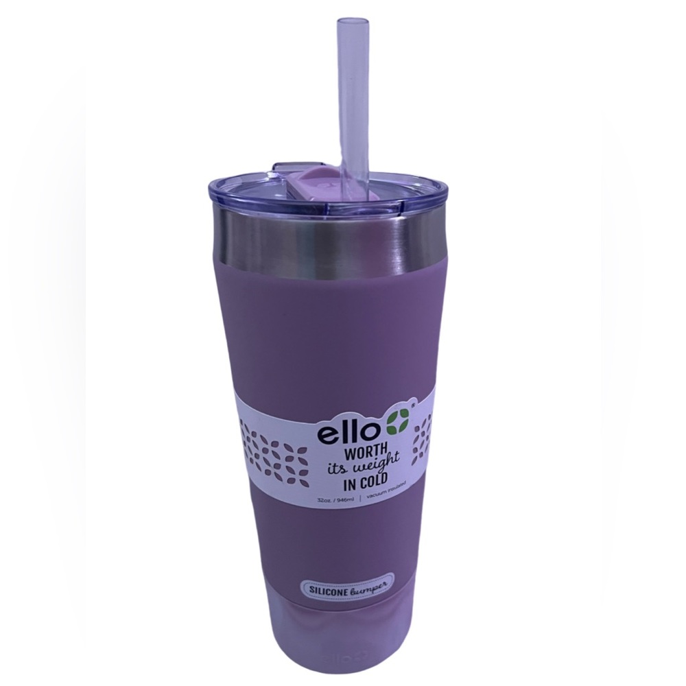 ELLO 32 oz. Vacuum Insulated Stainless Steel Water Bottle with Silicone Bumper.